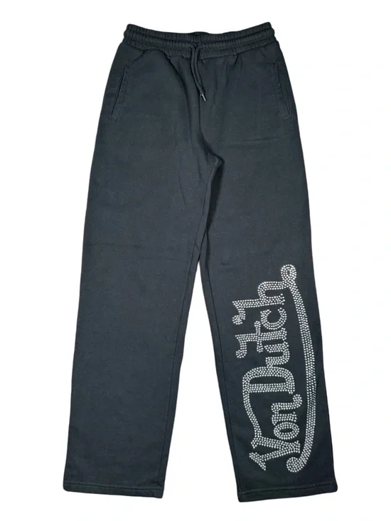 Von Dutch Black Rhinestone Sweatpants - Picture 1 of 3